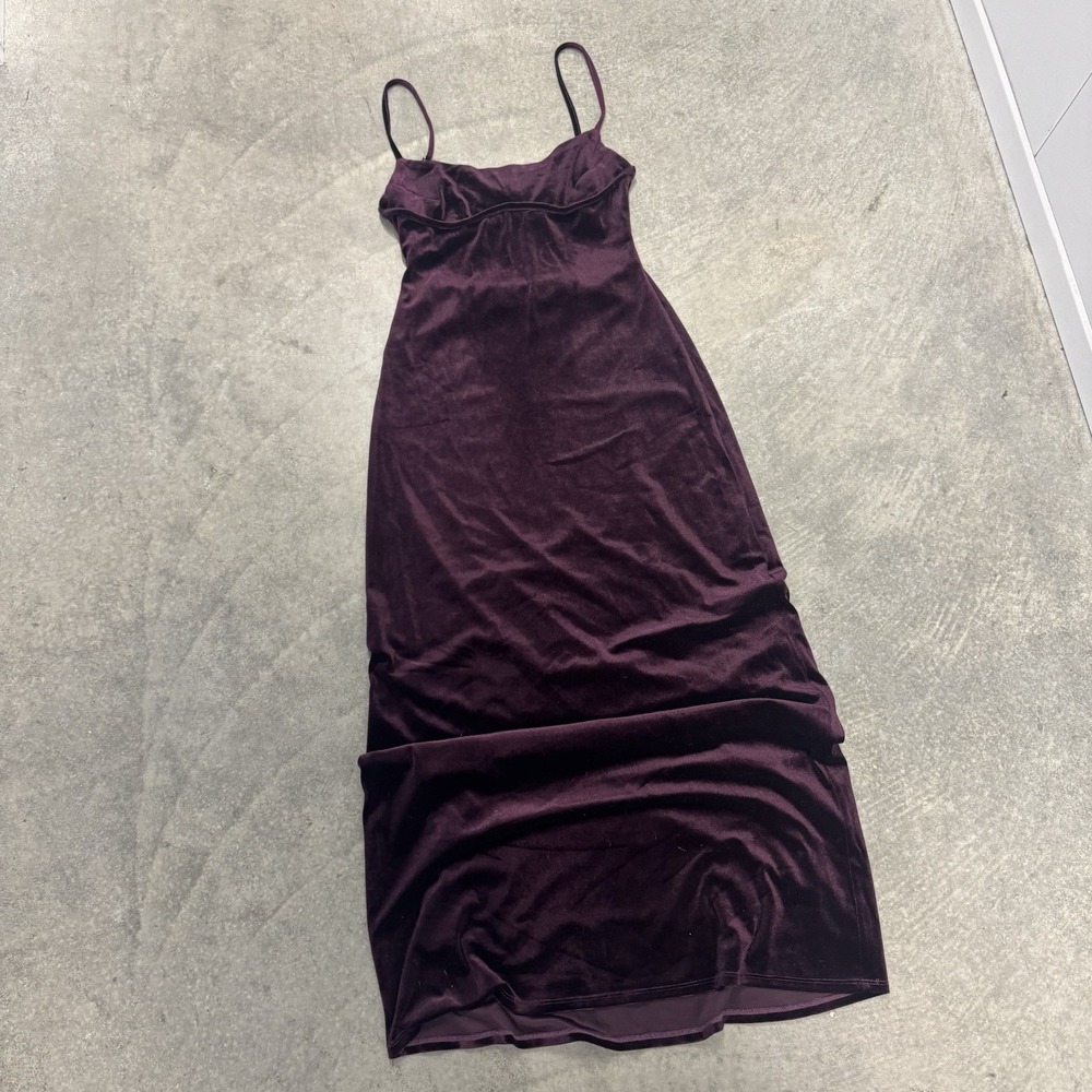 Thirty Thirty LA Burgundy Velvet Maxi Dress Women's Small Y2K Goth Formal